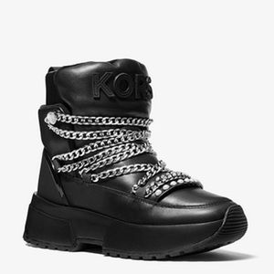 Brand New Michael Kors Black Leather Boots Sz 7.5